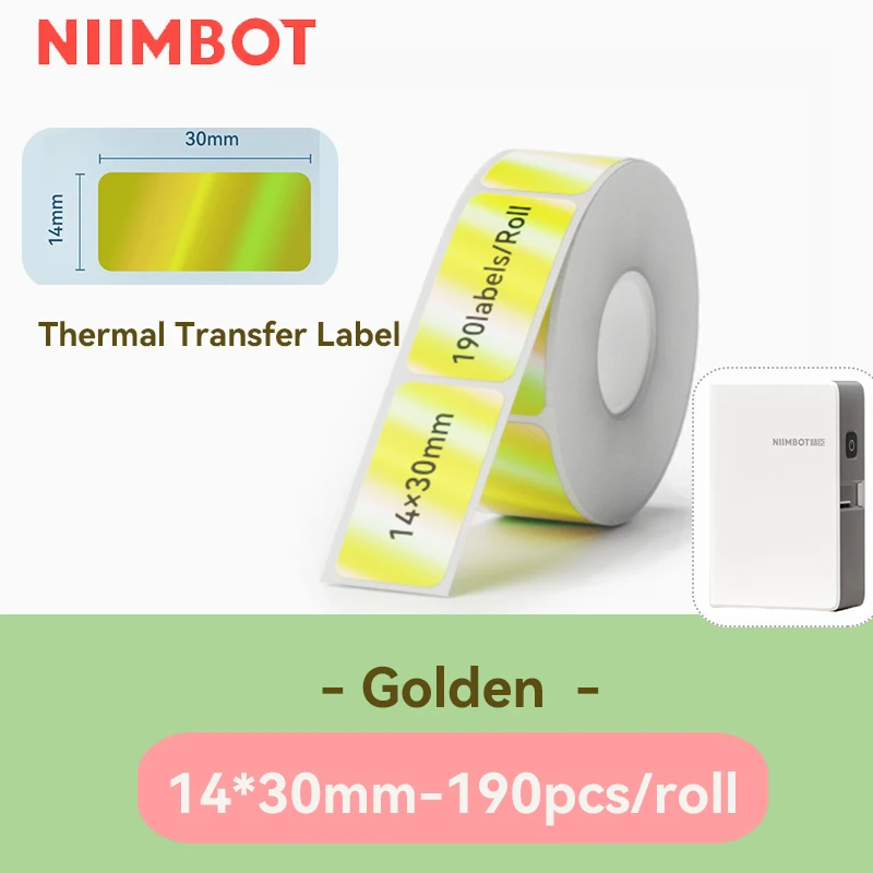 1-rol kleurenlint voor Niimbot N1 thermische overdracht labelprinter schakelaar naamplaatje zelfklevend stickerpapier voor thuiskantoor