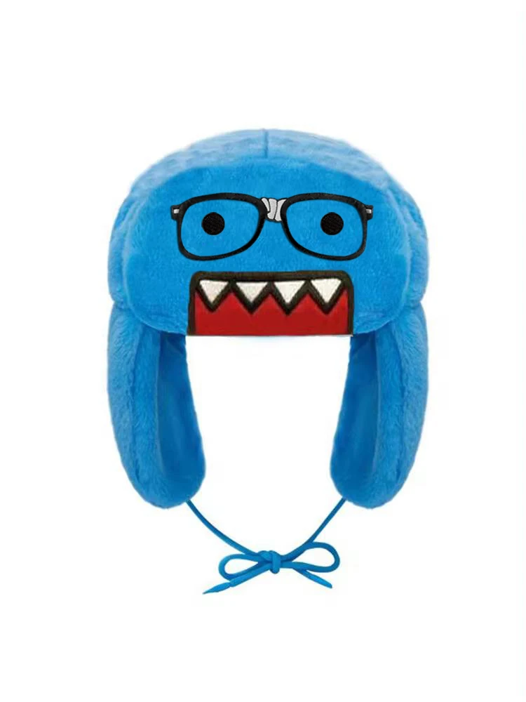 Outdoor New Glasses Domo kun Cartoon Embroidered Knitted Hat Same Style Warm Windproof Hip Hop Casual Trendy Hat Autumn Winter