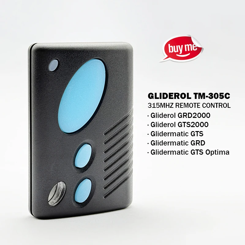 1개 - 20개 최신 Gliderol TM305C TM-305C 315MHz 차고 문 리모컨 Glidermatic GTS / GRD / GTS Optima와 호환