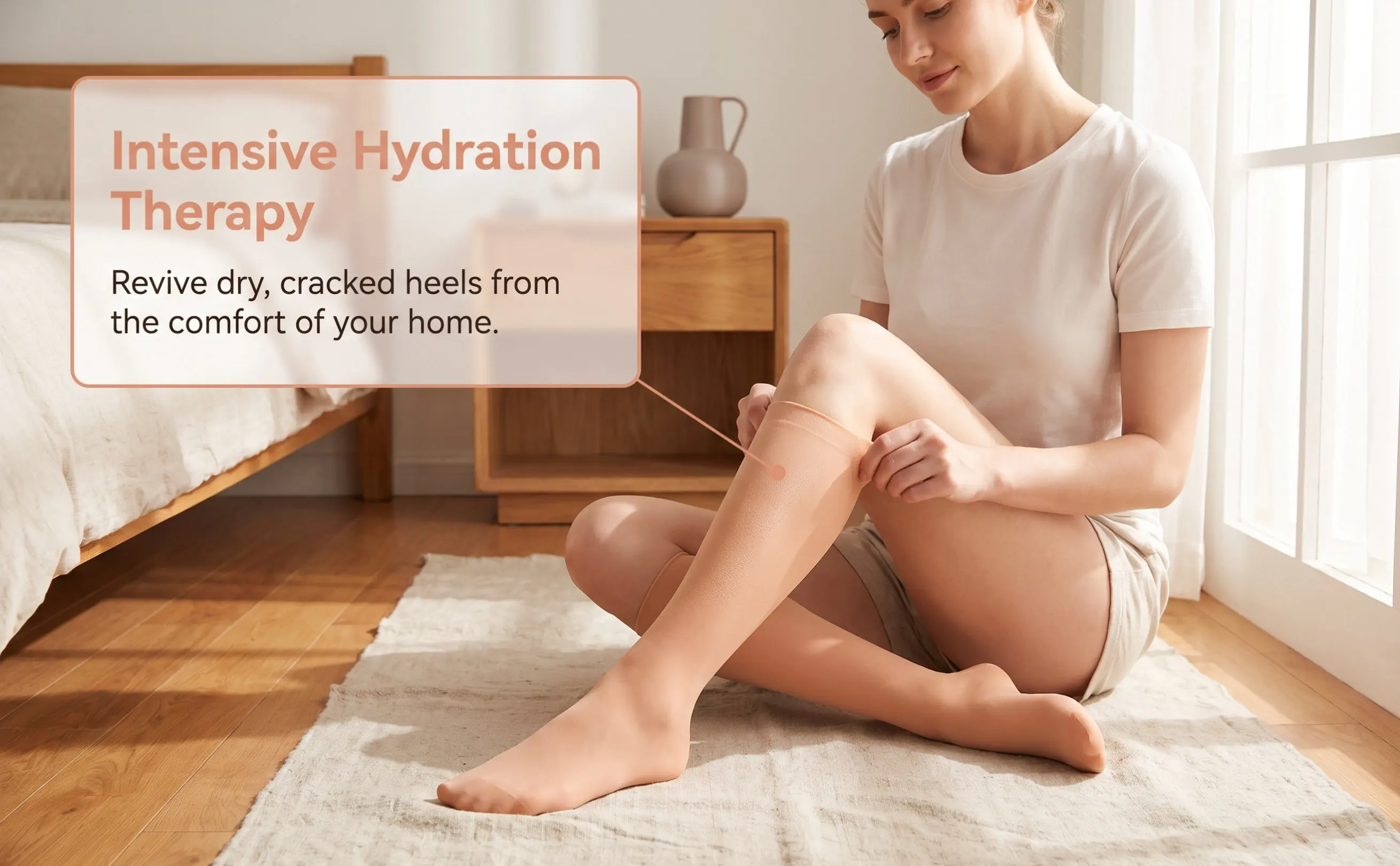 1Pair Exfoliating Moisturizing Socks Dry Cracked Feet Long Foot Cover for Women Softening Cracked Heels Foot Care Supplies