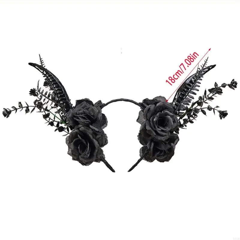 Hexenhut-Kopfbedeckung aus Kunststoff, lustiges Accessoire, Halloween-Stirnband für Mottopartys und Verkleidungsspiele Y08E – Detail 6
