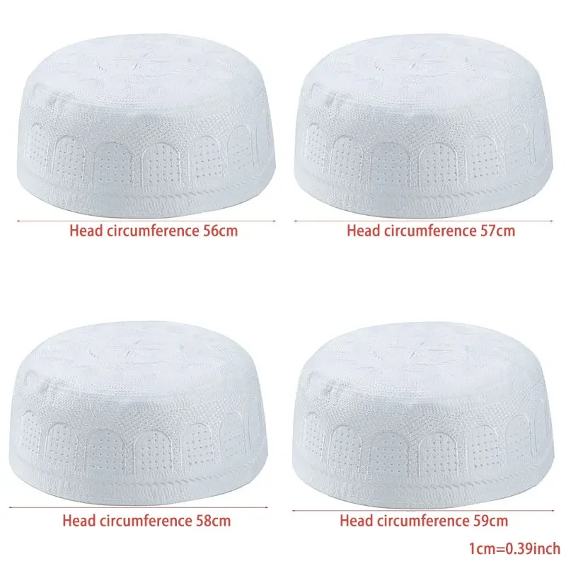 New Muslim Men Prayer Cap Hat Cotton Embroidery Leisure Saudi Arabia Islamic Hat Cap Men Headscarf Turban Saudi Cap