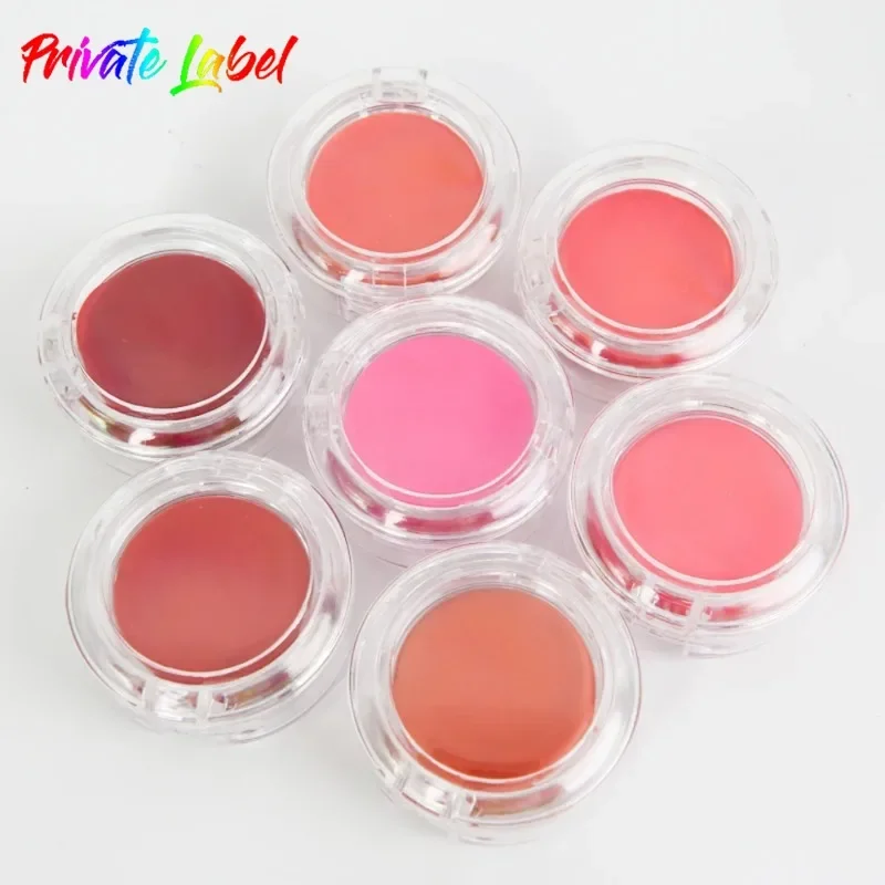 Custom 7colors Moisturizing Blush Cream Long Lasting Easy To Apply Dual Purpose Pink Rouge Powder Blusher Natural Makeup Bulk