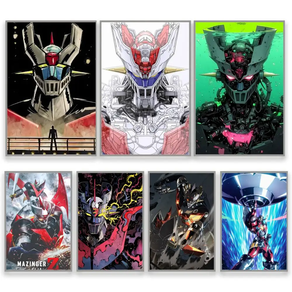 Плакат с роботом M-Mazinger Z, идеальная наклейка, самоклеящаяся, художественная, предназначенная для дома, столовой, офиса, прочный