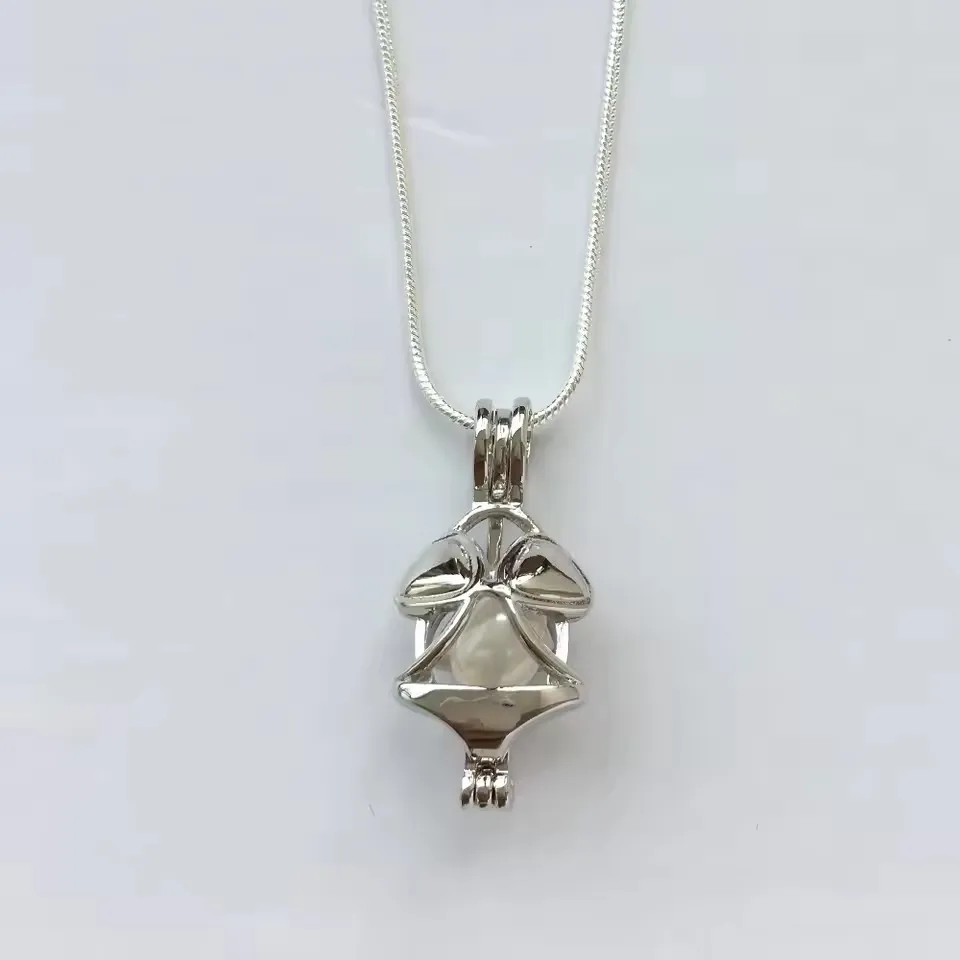 Diversão jóias com pingente de biquíni gaiola, desejo Pearl Oyster Medalhão, Natural pérola mexilhão, branco rosa roxo