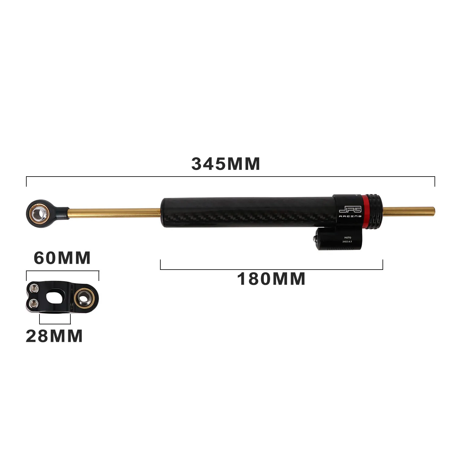 دراجة نارية قابل للتعديل المثبط التوجيه استقرار 250 345 مللي متر التوجيه استقرار لهوندا كاواساكي دراجة عادية نسيج ألياف الكربون
