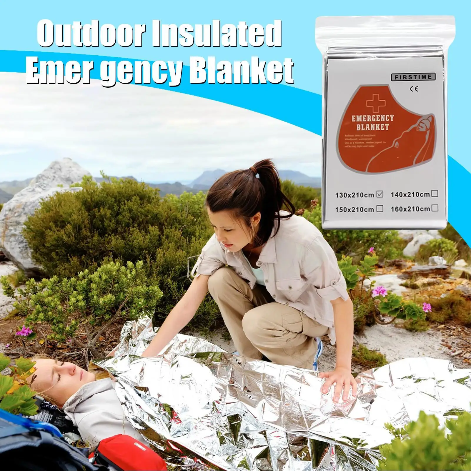호일 담요 캠핑 절연 커버 토네이도 하이킹 생존 재해 노숙자를위한 방풍 휴대용 반사 담요
