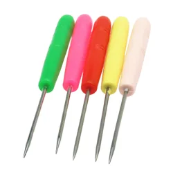 5/1PCS Steel Stitcher Sewing Awl Bags Hole Hook DIY Handmade Leather Craft Tool Plastic Handle Cone Needle Shoe Repair Needle