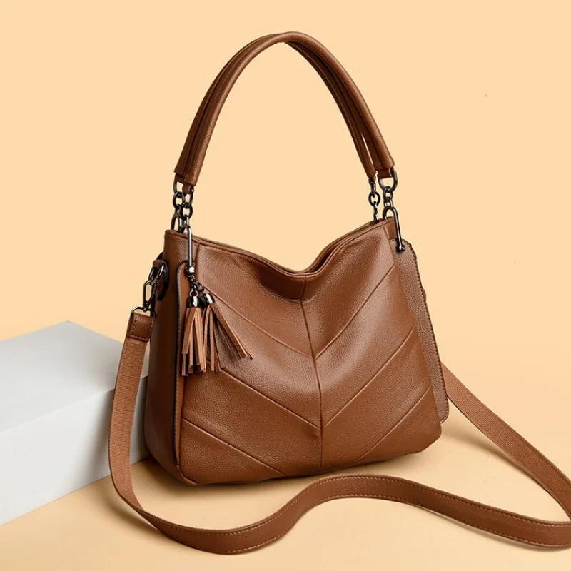 

Elegant Paris-Inspired Leather Crossbody Bag - Unique Vintage Messenger Purse With Chic Letter Logo Design
