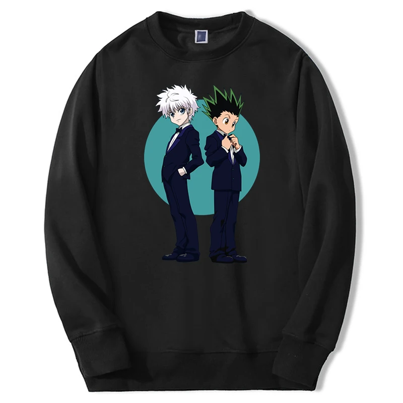 

Winter Men's Harajuku Breathable Japan Anime HUNTER×HUNTER Hoodie Hip Hop Print Killua Zoldyck Sportswear Mens Fitness Hoody