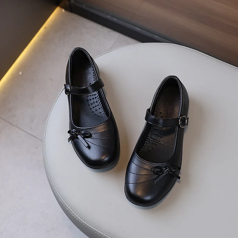 

Fashion Plus Size Woman Shoes 2025autumn New Item Kid Leather Shoe Simple Girls Flat Casual Shoes Comfort Child Performance Shoe