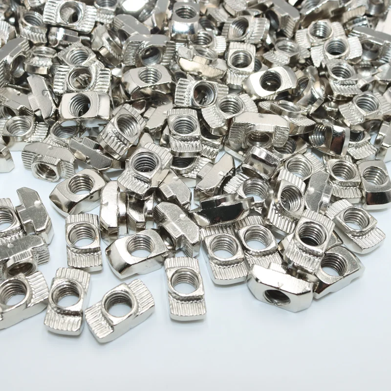 50pcs/Lot M3 M4 M5 for 20 30 40 45 Slot T-nut Sliding T Nuts Hammer Drop In Nut Fasten Connector EU Aluminum Extrusion Profile
