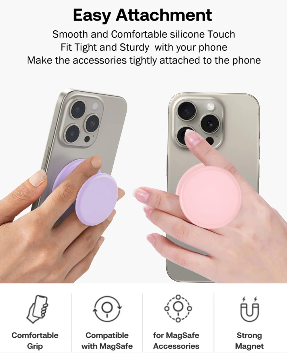 Grippopso Pop Magnetischer Handygriffhalter Ständer NEU Silikon-Griptok für Magsafe Zubehör Smartphone-Halterung – Detail 2