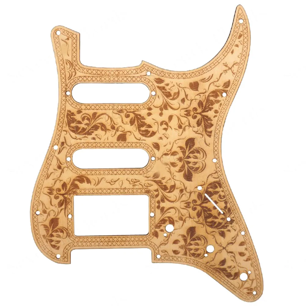 

Basewood SSH Guitar Pickguard Scratch Plate Wood Color Suitable for ST SQ Electric Guitar Unique Manufacturing Part Number