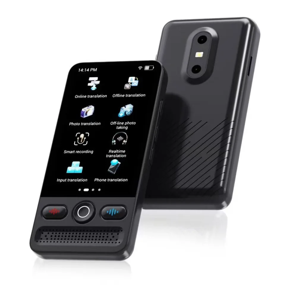 Portable T13 Instant Translator Black Multilingual Voice Language Interpretation Device Offline Work Travel Learning Tool