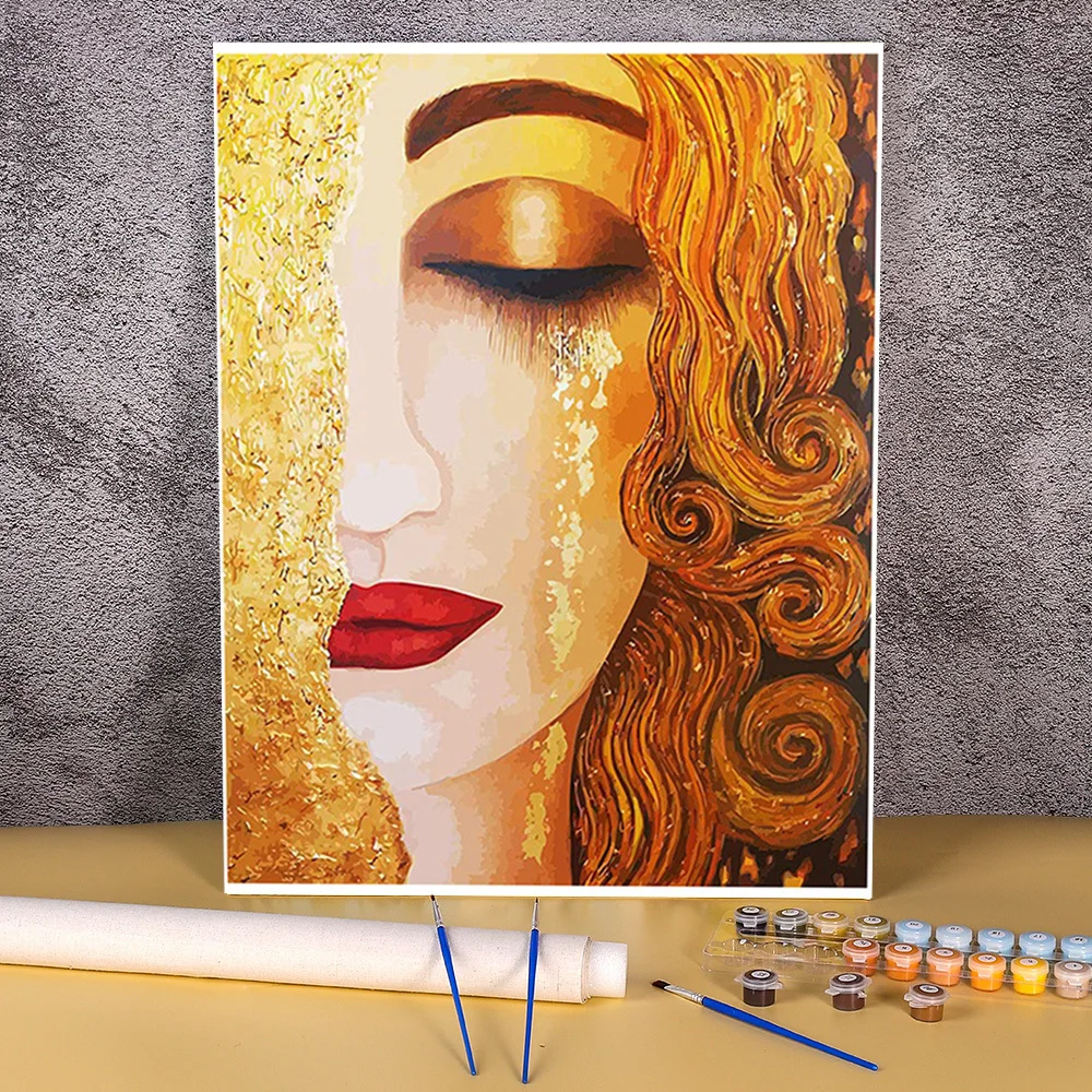 Klimt DIY Farbe Durch Zahlen Set Ölfarben 50*70 Öl Malerei Dekorative Gemälde Für Kinder Handarbeit