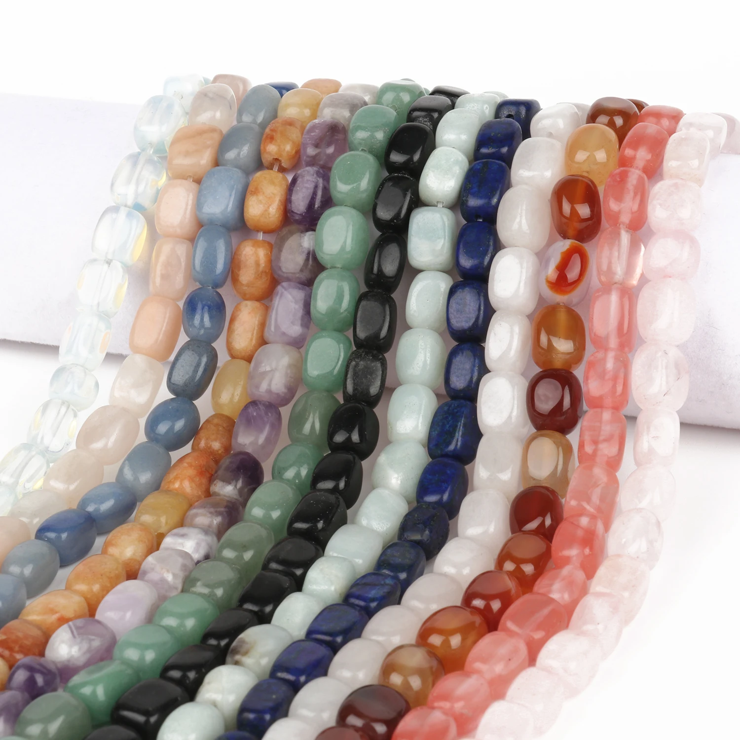 8x12 مللي متر الطبيعية مستطيل ستون الخرز امازونيتي الأزرق الفيروز الملكيت العقيق الكوارتز جوهرة الخرز لصنع المجوهرات أساور يدوية