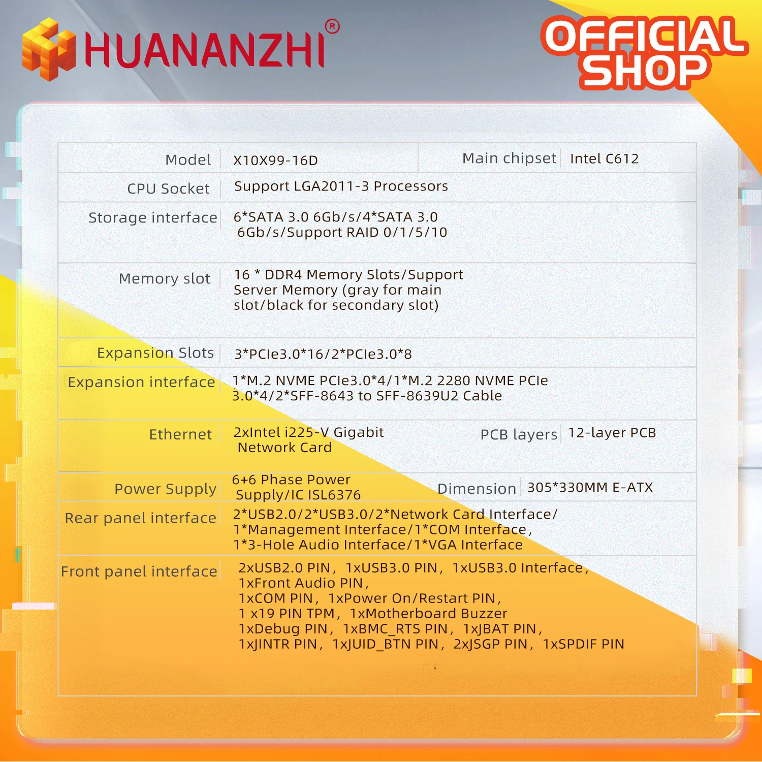 HUANANZHI X10X99 LGA 2011-3 Xeon Motherboard DDR4
