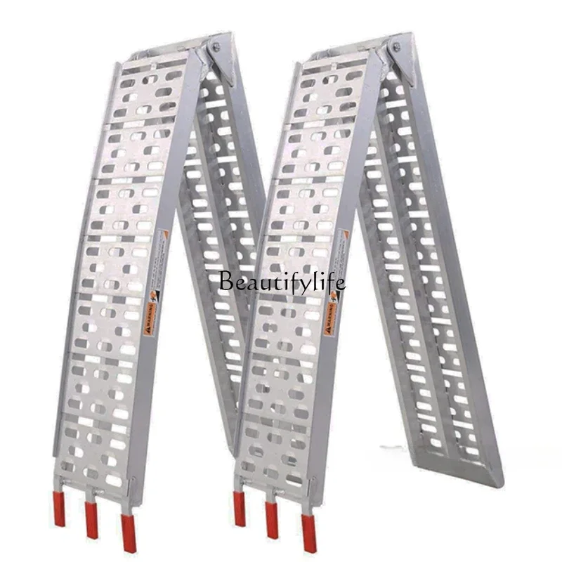 Loading trailer transporting aluminum alloy ramp folding step step boarding springboard