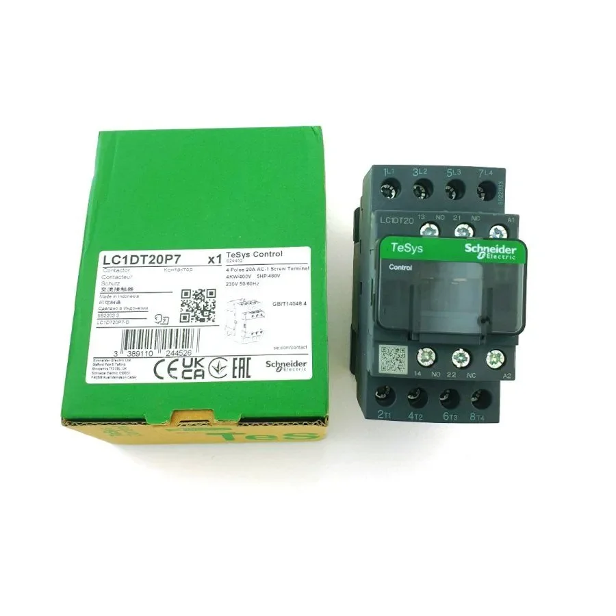 

LC1DT20P7 Contactor 20A 230V AC 4p 1 NO + 1 NC