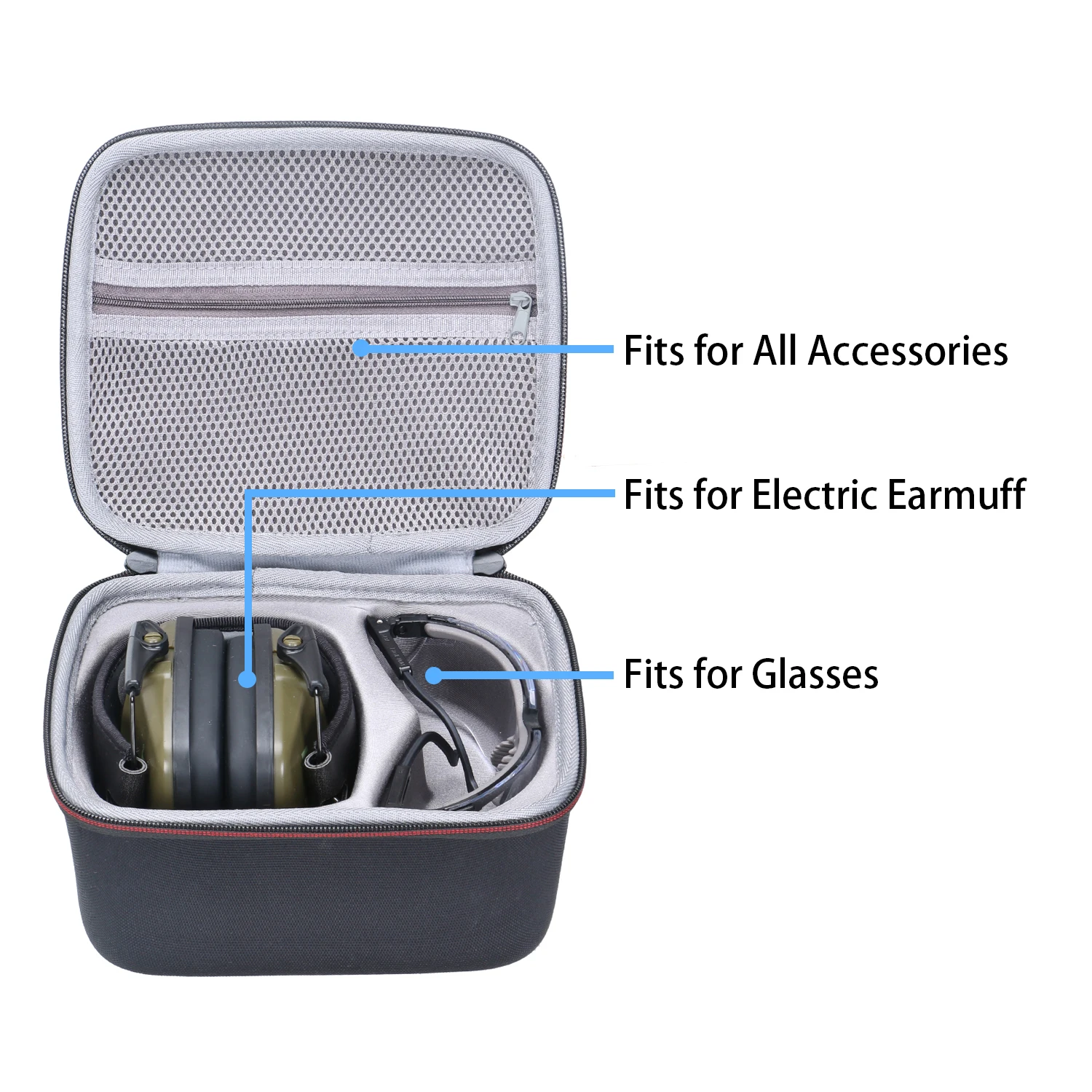 LTGEM EVA Hard Case for Howard Leight by Honeywell Impact Sport Shooter Earmuff Eyewear Glasses Protective Carrying Storage Bag