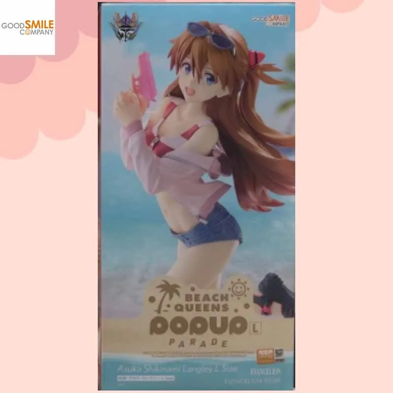 Gsc original pop up desfile praia rainha anime figura asuka shikinami langley l tamanho figura de ação brinquedos para meninos/meninas presente
