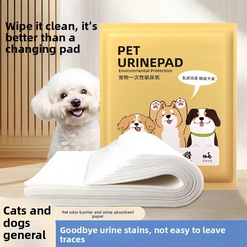 

100ct Super Absorbent Puppy Pee Pads, Leak-Proof Quick Dry Dog Training Mat, Pet Potty Pad for Puppy Kitten 25x30cm