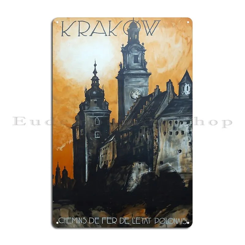 Retro Classic Krakow Poster Metal Plaque Poster Club Party Customize Create Designing Create Tin Sign Poster