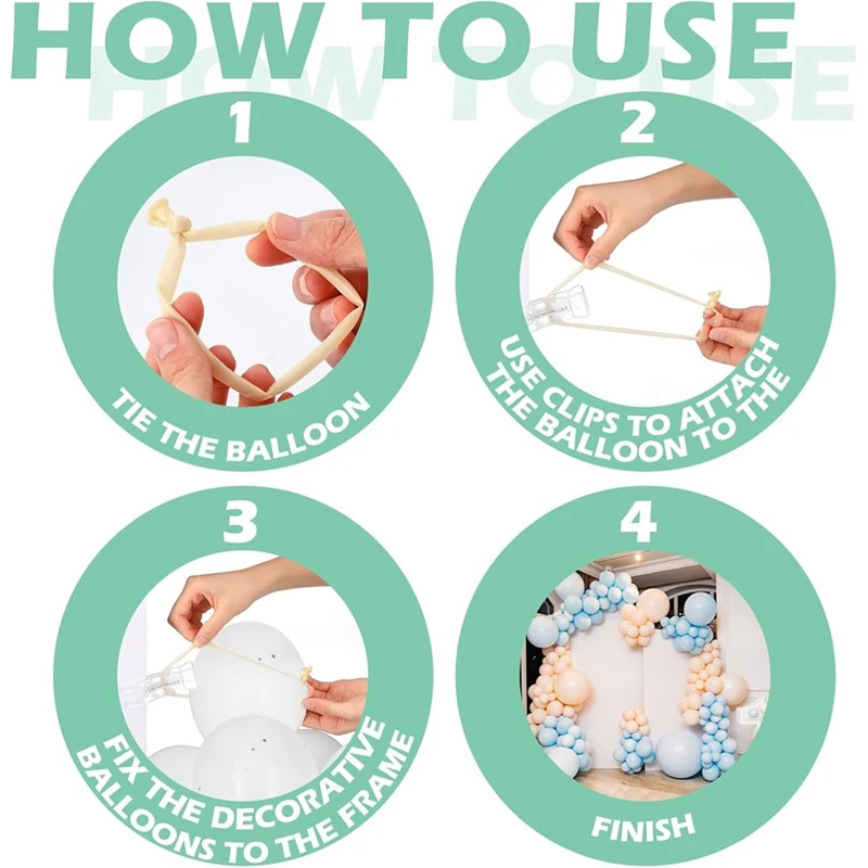 

Набор из 10 больших зажимов для арок из шаров, 100 прозрачных длинных шаров 260 мм для комплекта для создания арок из шаров, украшения на день рождения, рукоделия, студий, розничной торговли