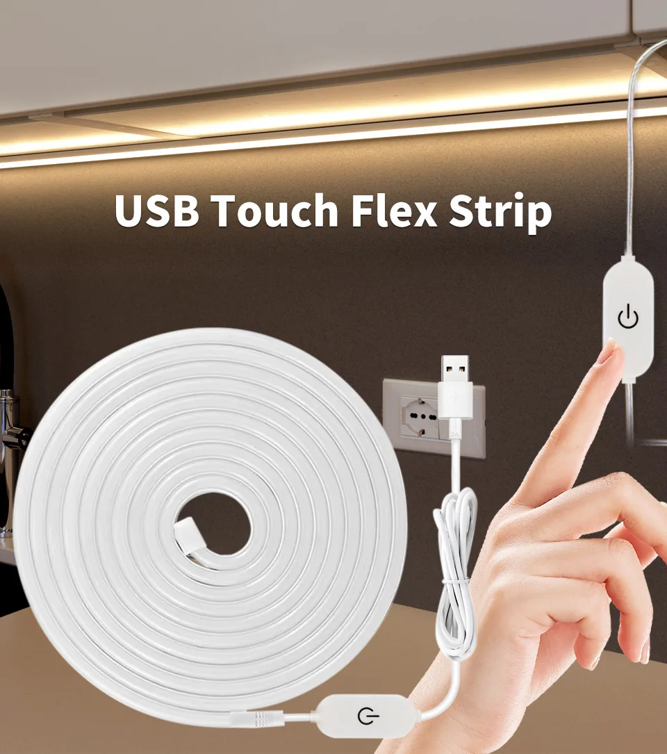 

Flexible neon belt, USB interface, adjustable brightness, including installation clip. Suitable for indoor landscape decoration,