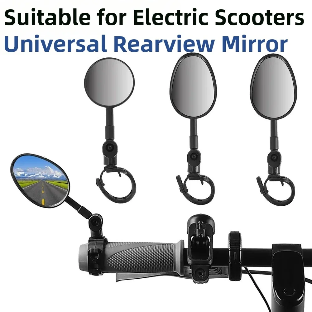 360 Degree Wide Angle Convex Mirror For E-Bicycle Scooter Multi-Purpose Adjustable Rotatable Cycling Handlebar Rear View Mirrors
