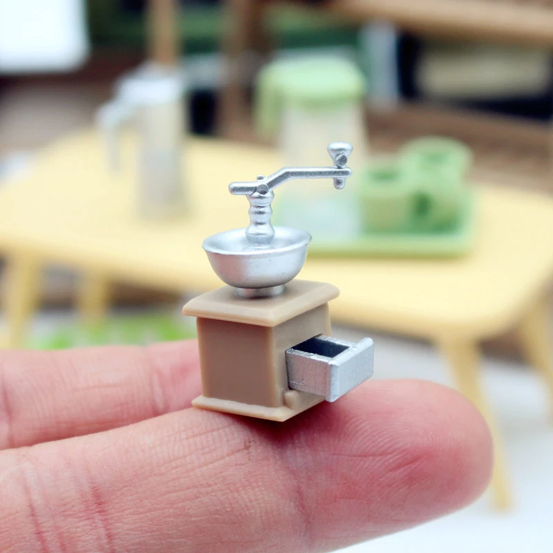 Dollhouse Grid Space Mini Hand Shake Bean Grinder Micro Scene Model Family Toys Doll Girl Gift Dollhouse Furniture Accessories