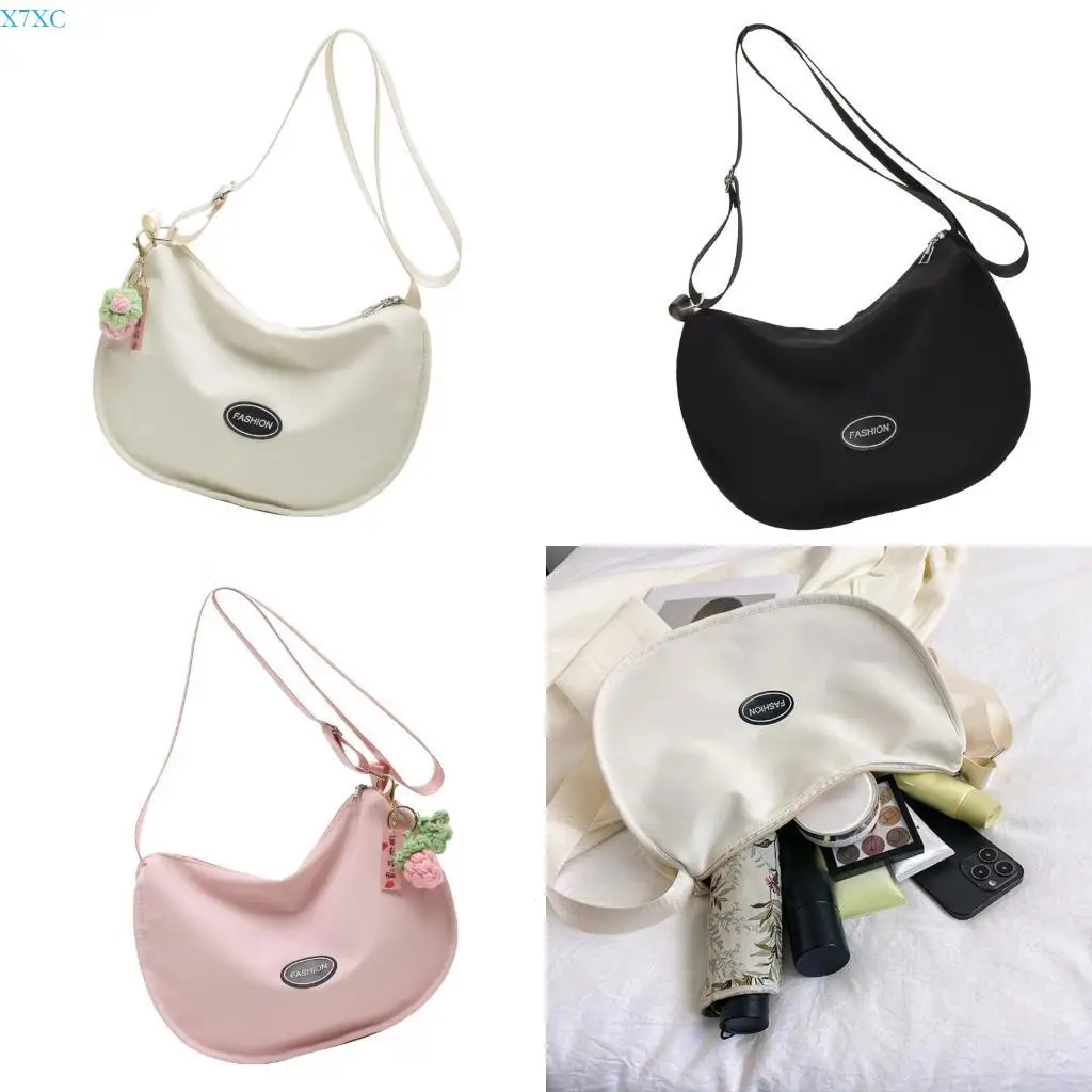 

X7XC Contemporary Canvas Shoulder Bag for Women Students Casual Large Crossbody Bag