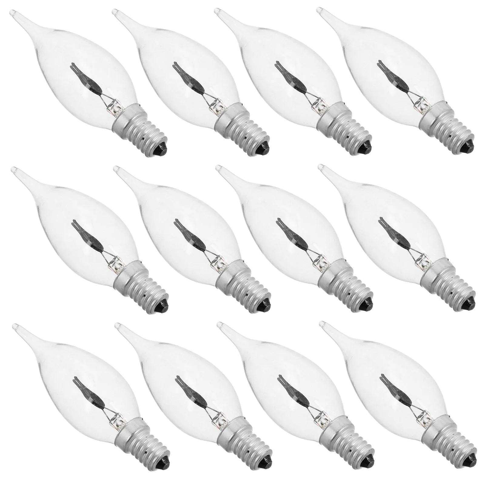 12Pcs Flicker Flame Light Bulbs with Shape Vintage Style Decorative Lamps for Cozy Home Hotel Cafe Lighting