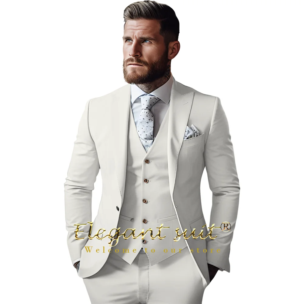 Men's wedding holiday banquet suit dress 3 piece suit, custom party dance tuxedo, slim fit formal occasion elegant suit