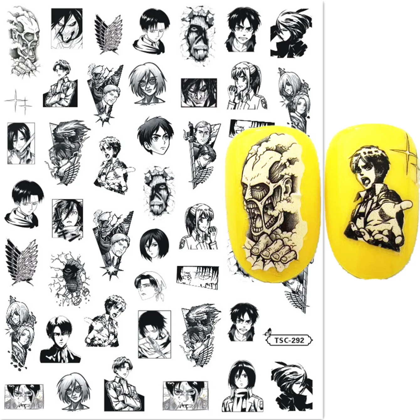 Nail slider Anime Image 3d nail art stickers decal template diy nail tool decorations TW001