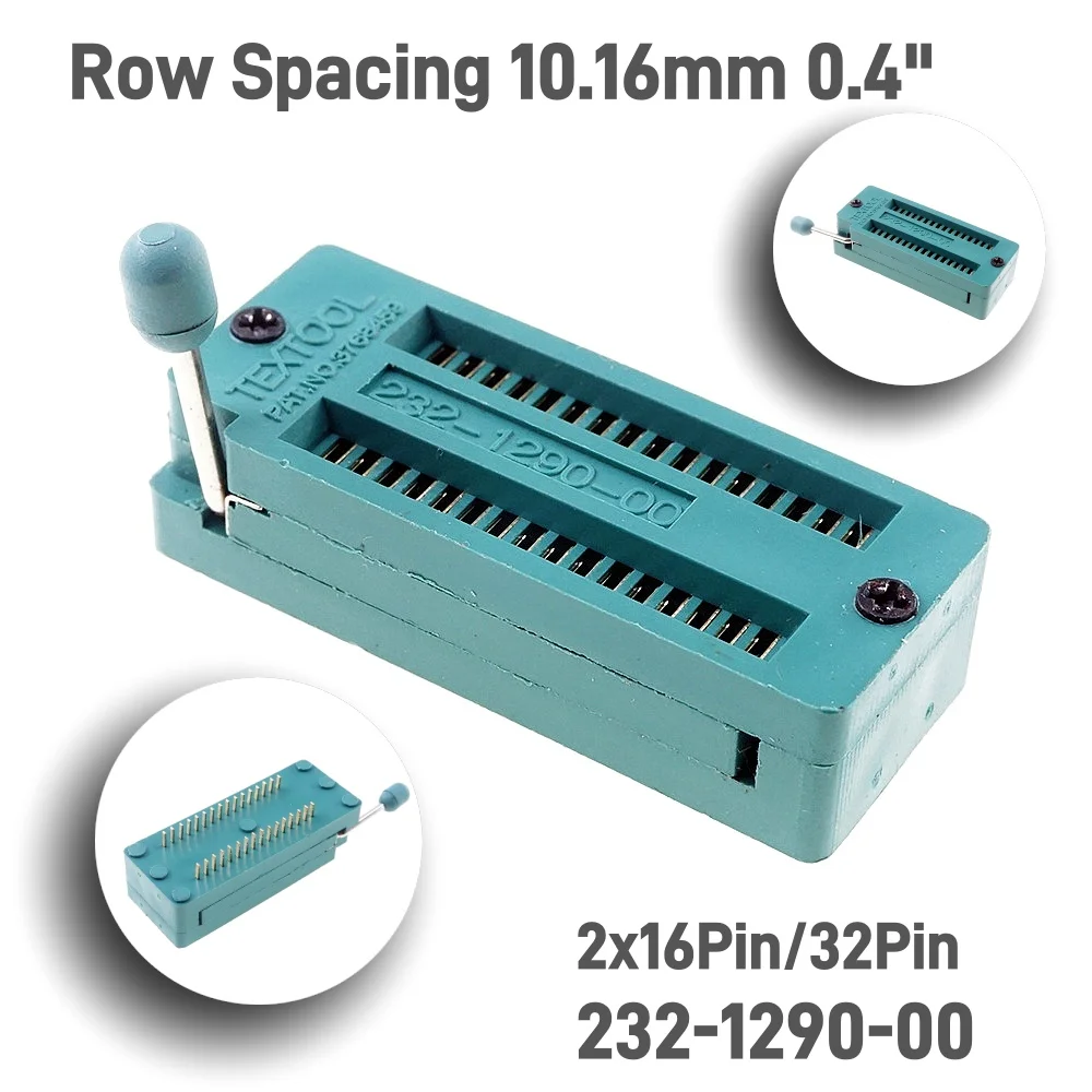 Test Tool IC DIP ZIF ZIP Socket 28 32 42 56 64 Pin Pitch 1.78 mm 1.778 Press-Fit Dual Row Spacing 10.16 15.24 20.7 mm 0.6\