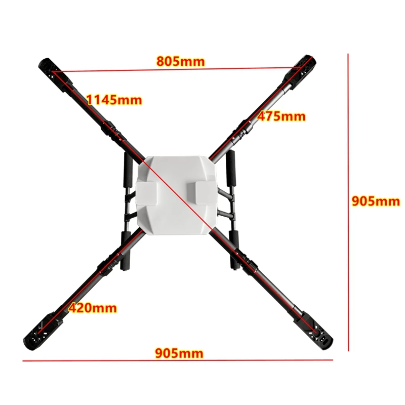 XAERO X1200 1145mm White Cross Folding Quadcopter Frame for Search Rescue Speaker Drone