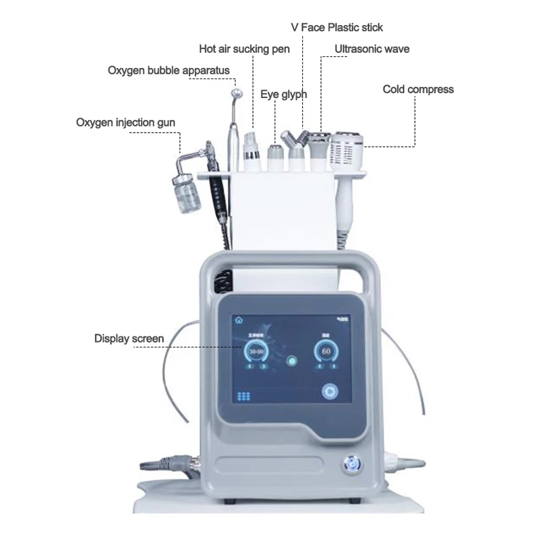 8 in 1 multifunktionale wasser sauerstoff heißer blase Spa gesichts lift hautpflege schönheit tiefe reinigung blase sauerstoff injektion instrument