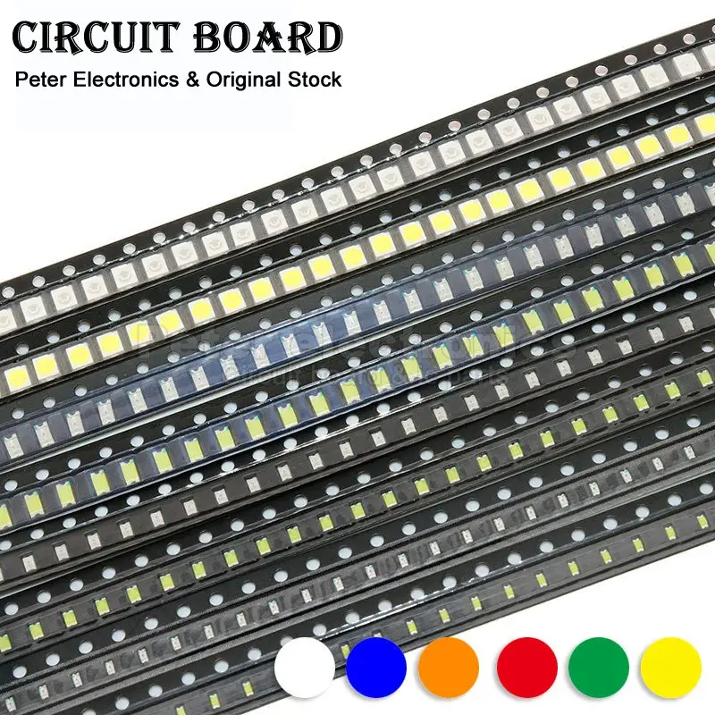 100 Uds 0402 0603 0805 1206 1210 3528 5050 5730 Smd Led rojo amarillo verde blanco azul diodo emisor de luz diodo de luz LED transparente