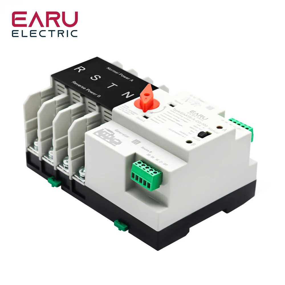 Imagem -06 - Interruptor de Transferência Automática de Energia Ininterrupta Interruptores Seletores Elétricos Fases Fases 100a ac 380v Trilho Ruído Ats Alimentação Dupla