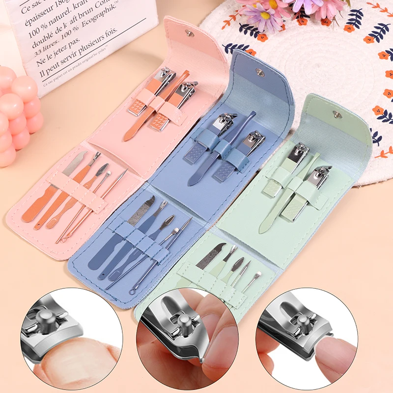 

8pcs Professional Nail Clippers And Cuticle Nippers Set With Case Manicure Set Pedicure Sets Nail Clippers