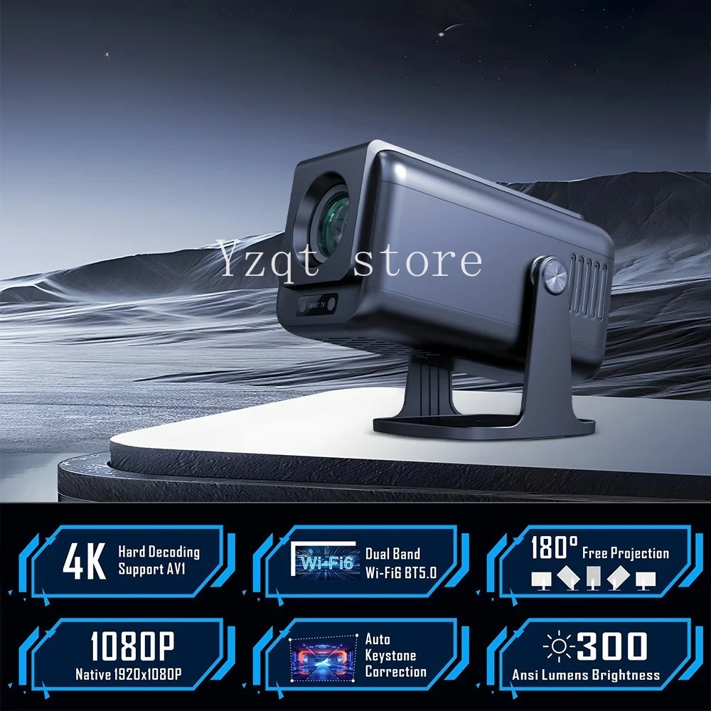 

2024 Smart Outdoor Home Projector V1 Android 13 BT4.2 4K 1080P 300