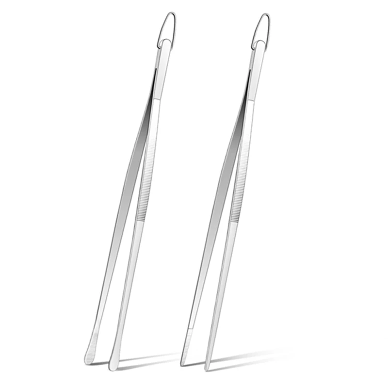 Kitchen Tweezers Tongs, Cooking Tweezers Stainless Steel -, Pasta, Plating and Pinching Delicate Small Pieces of Food-A75P