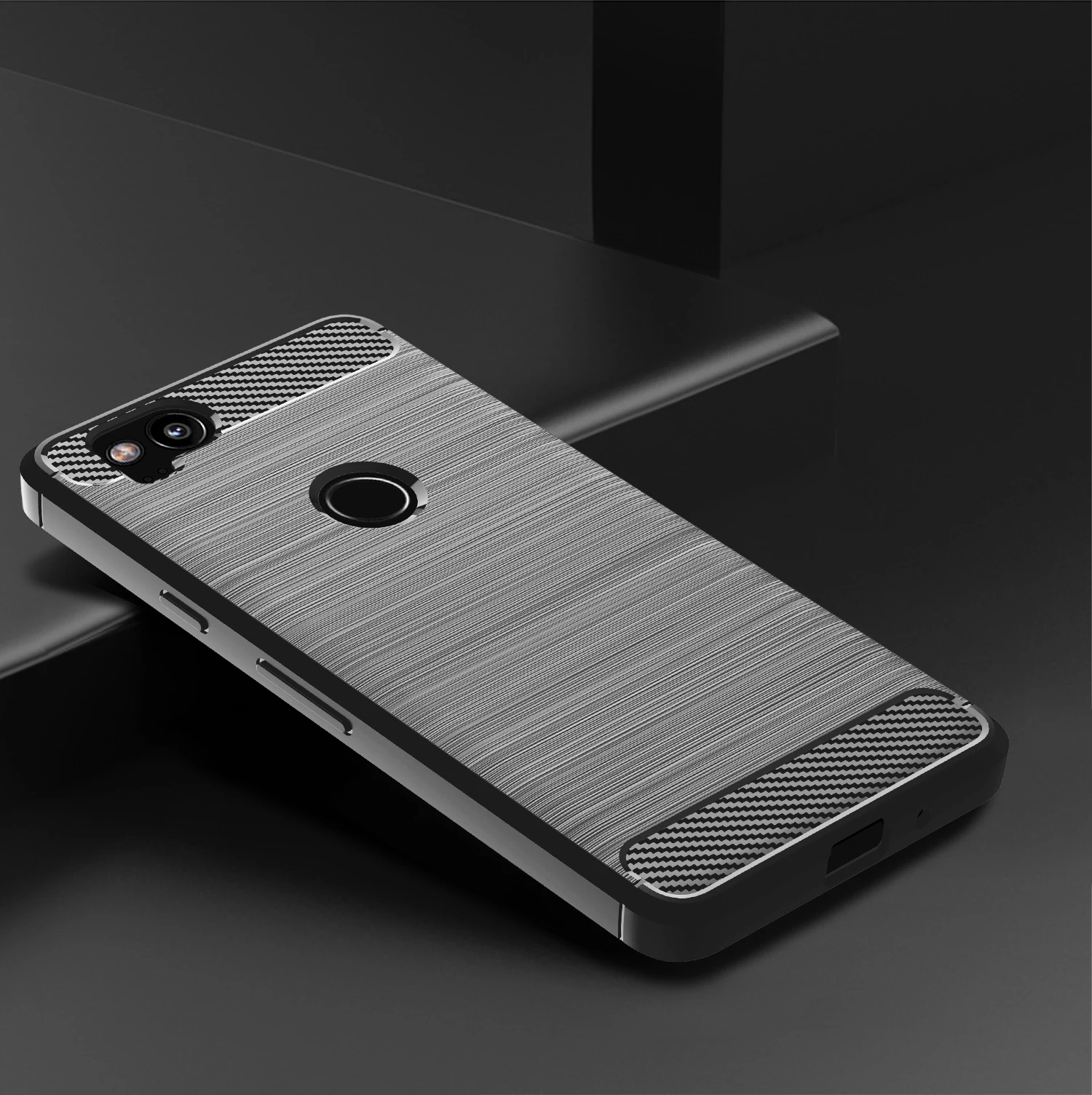For Pixel2 Google Soft Matte Case Luxury Carbon Fiber Back Cover for google pixel 2 Shockproof Silicone Phone Cases Coque Fundas