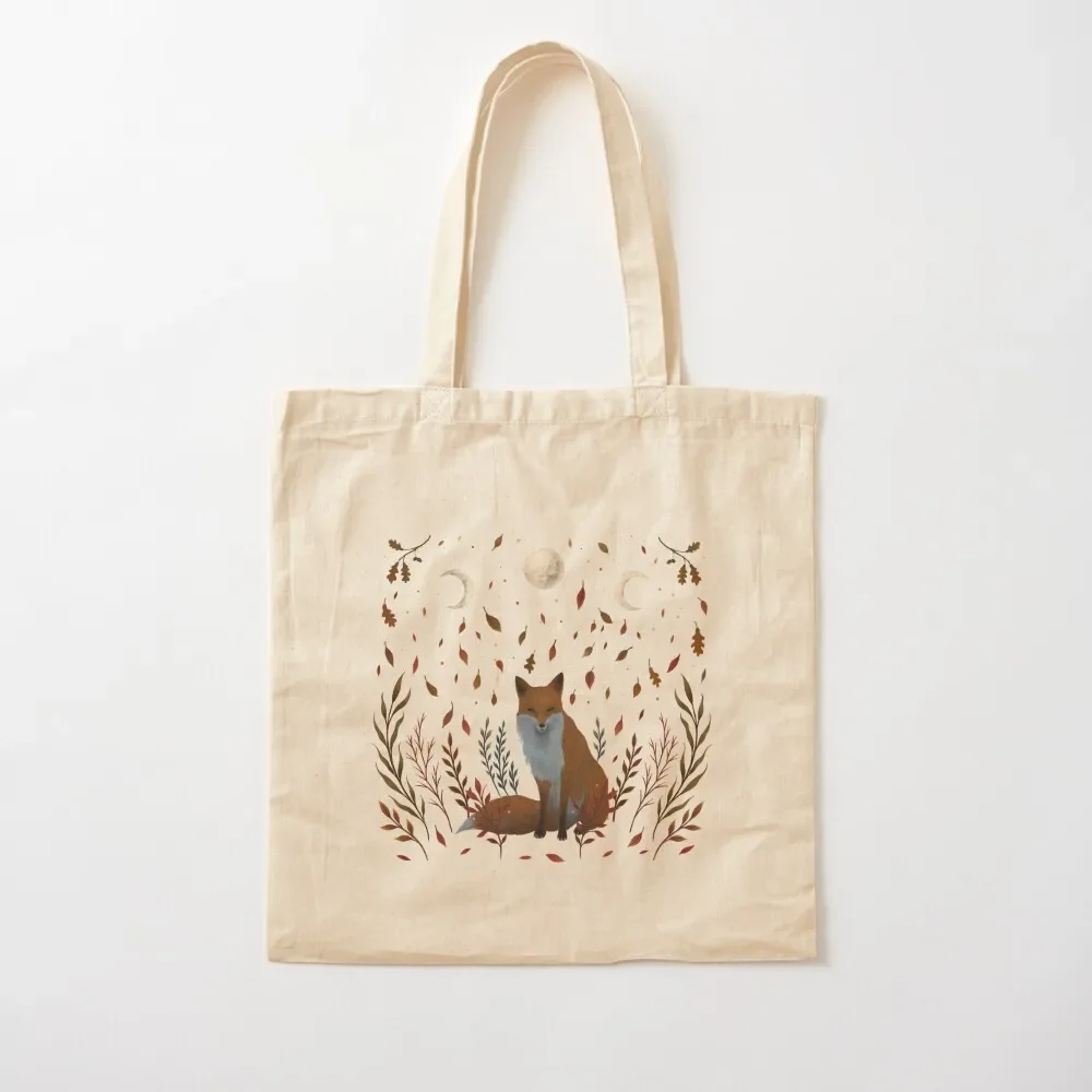 

Autumn Fox Tote Bag Cloth bags personalized tote large size bags eco bag folding Canvas Tote Bag