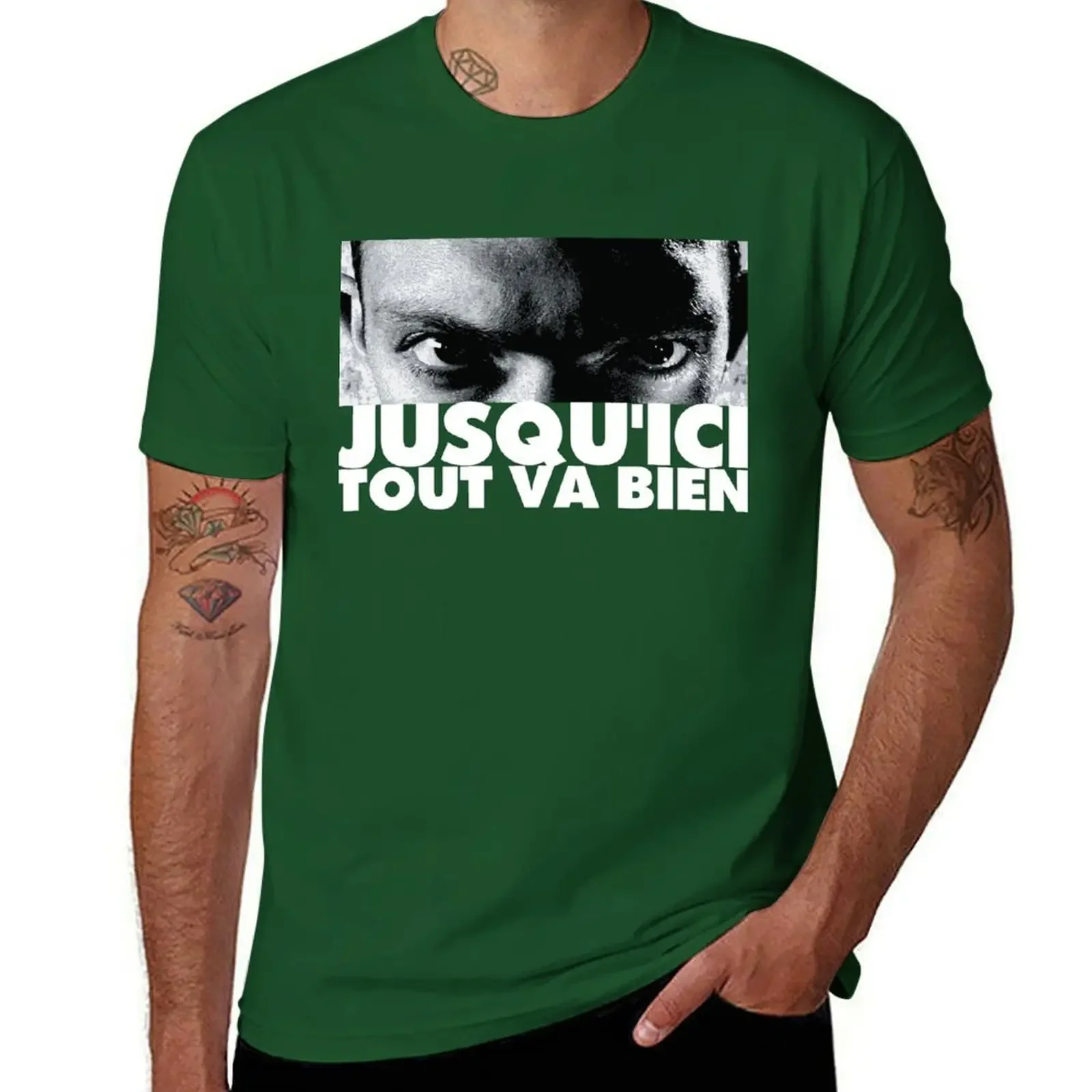 jusqu'ici tout va bien La Haine Tribute T-Shirt oversizeds vintage hippie clothes men graphic t shirts Male fashion Hot Sale