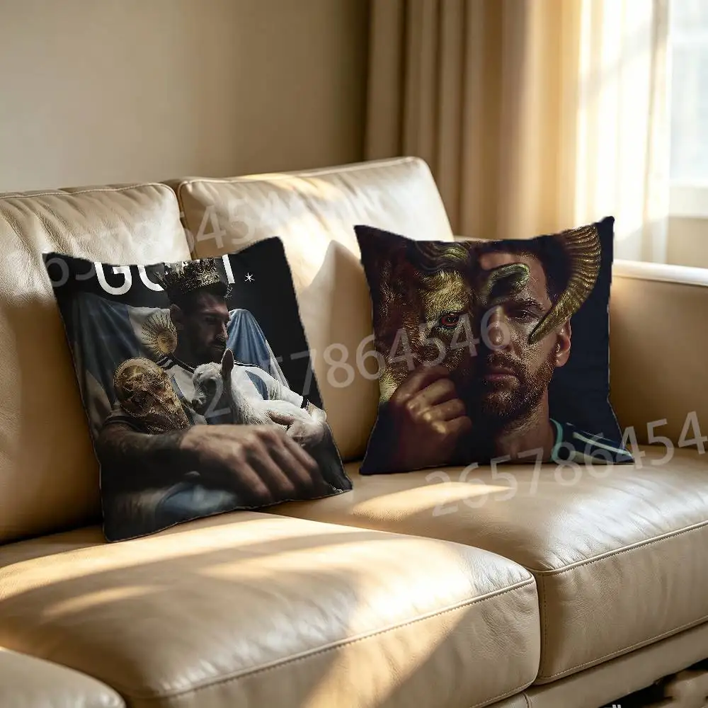 Legend 10 L-Lionel Messi Polyester Printed Pillow Cover Square 30 35 40 45 50 55 cm Soft for Sofa Bed Car Home Decor