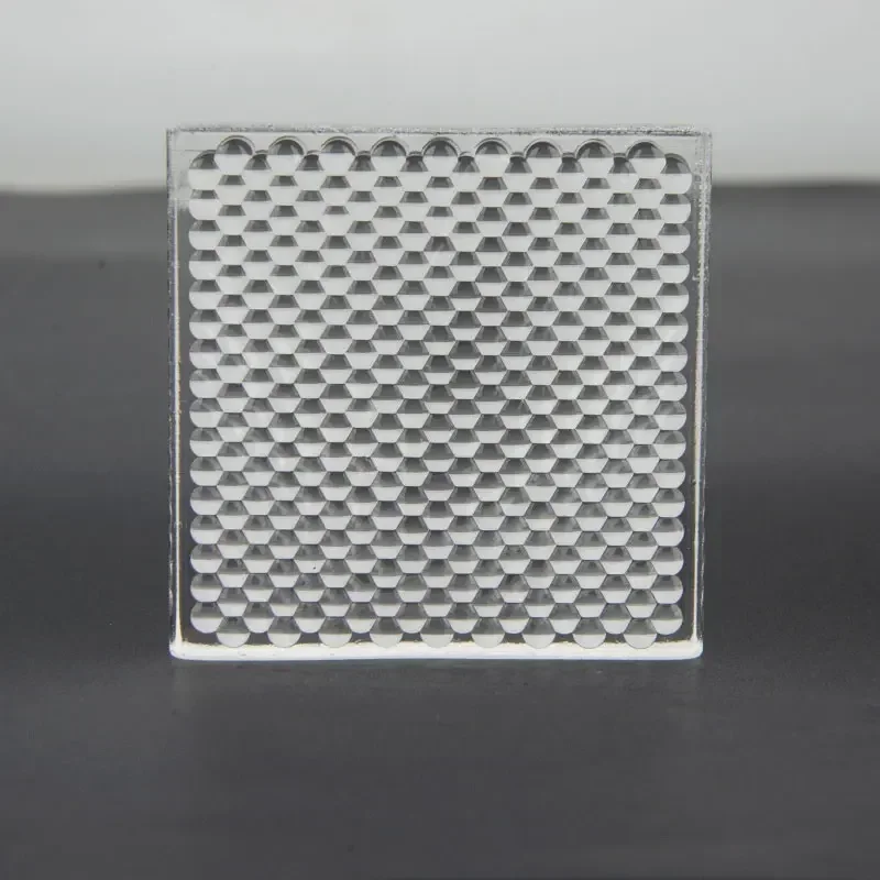64X64mm Optical Glass Fly's-eye Lens Compound Eye Glass Fresnel Lens for Light Street Lighting Illuminating System