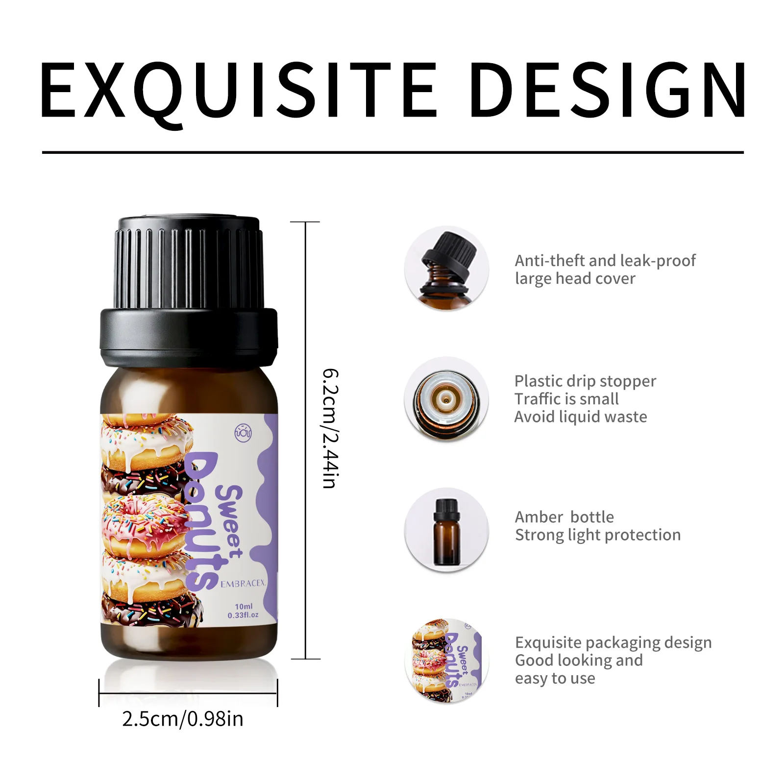 10ml Sweet Donuts Fragrance Oils Aroma Diffuser Delicious Fragrance Candle Making Gift To Friends Air Freshener